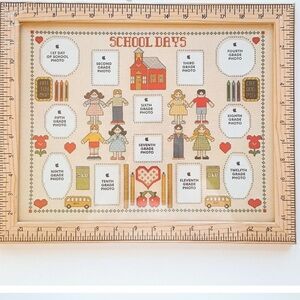 SCHOOL DAYS Embroidery Photo Collage Frame Brand new in original casing mint